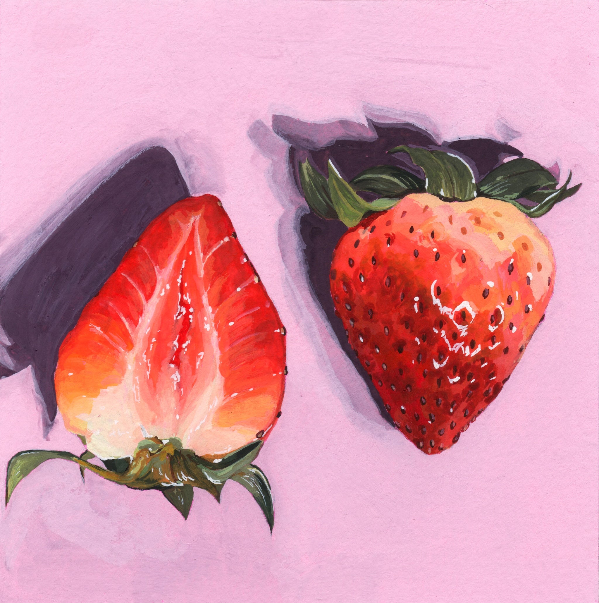 Berry Love no. 2 - Original Gouache Strawberry Painting | Cassy